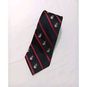 Tango Christmas Snowmen Men's Black& Red Repp /Plaid / Striped Necktie 100% Silk